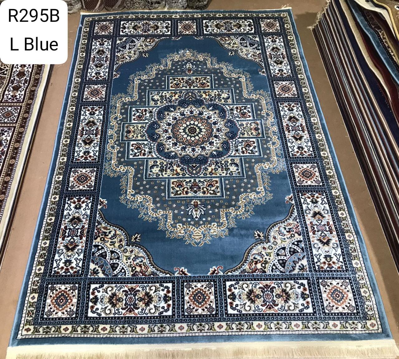 Tabriz Panel Medallion Rug — Light Blue/Ivory & Bronze (R295B)