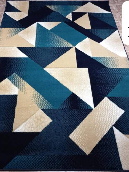 Modern Geometric Navy Rug (340)