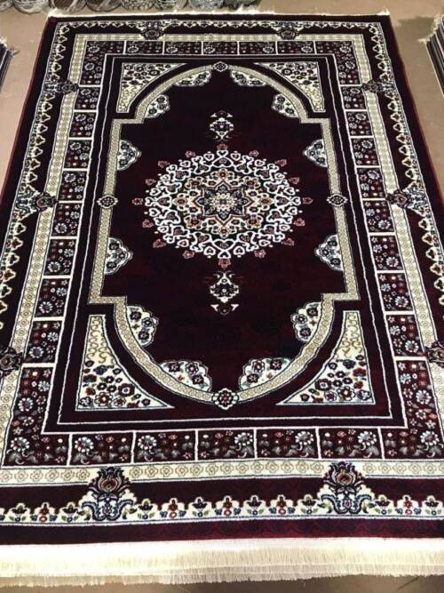 Tabriz Arch Medallion Rug — Red/Ivory & Burgundy (R363B)