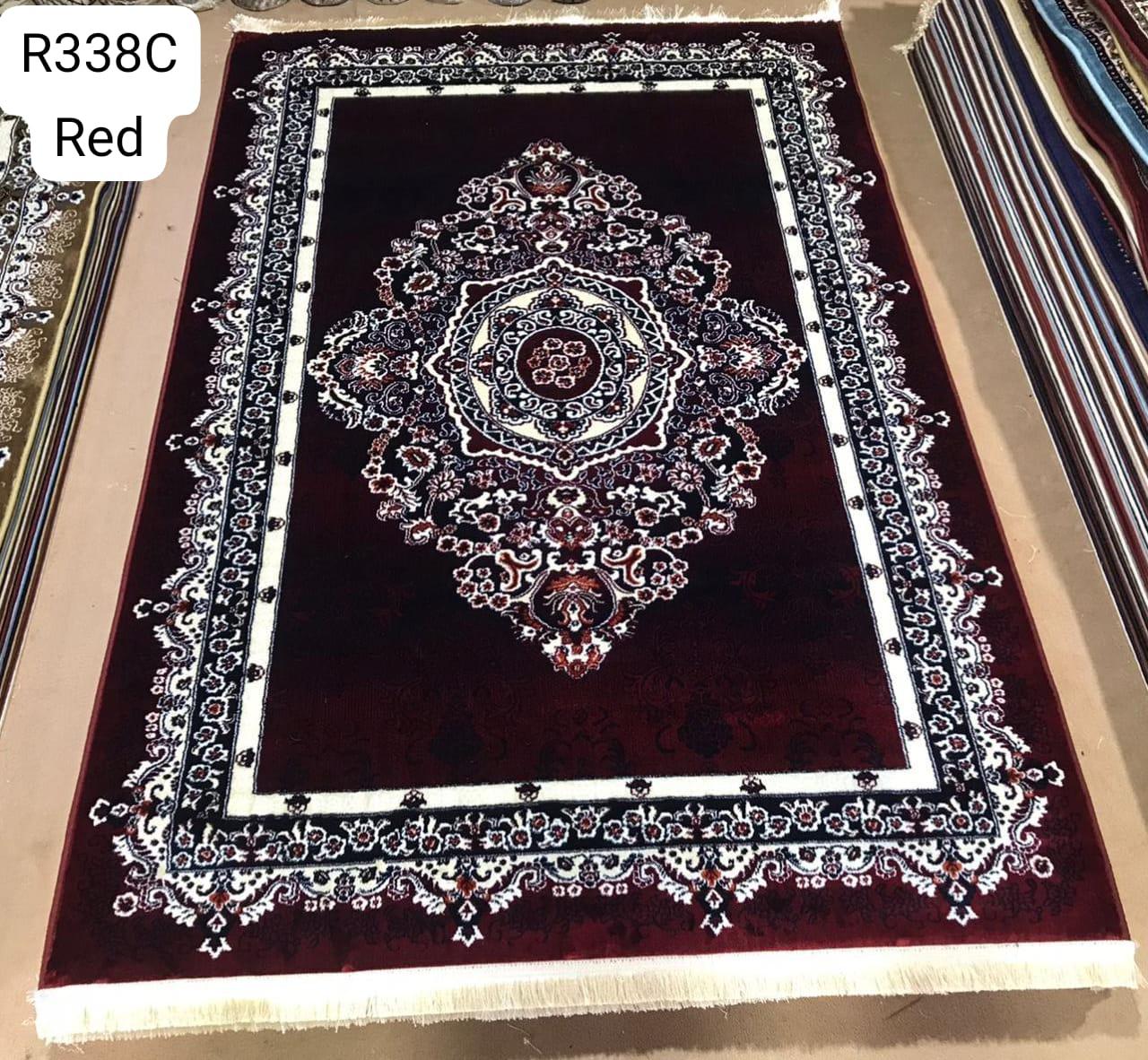 Tabriz Open-Field Medallion Rug — Deep Red/Ivory (R338C)