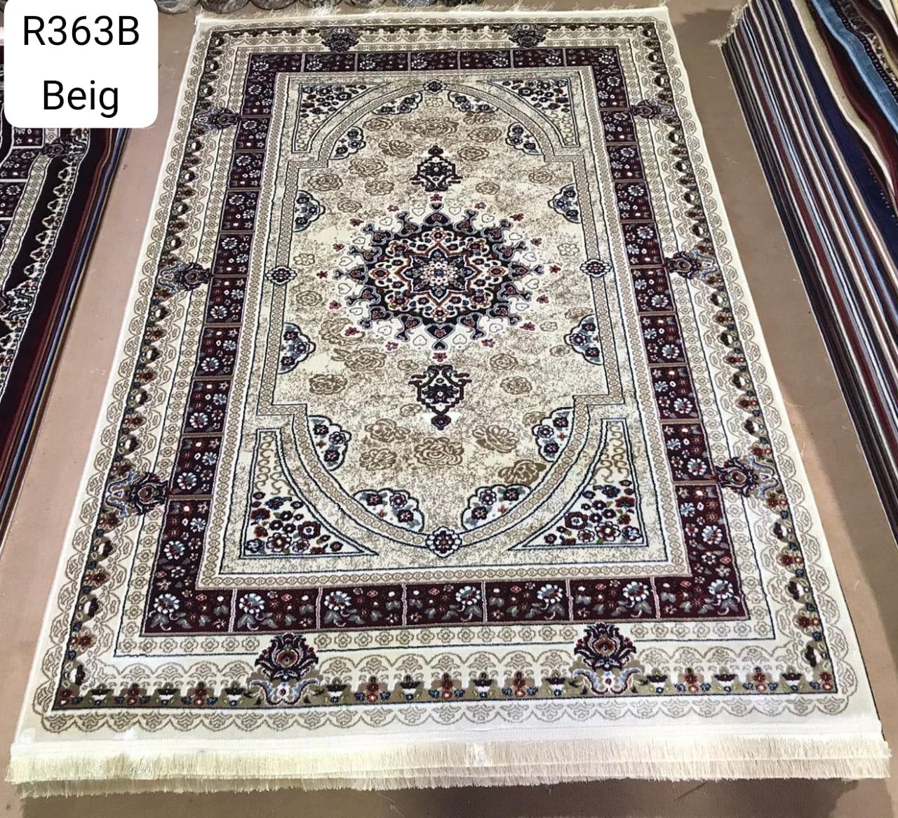 Tabriz Arch Medallion Rug — Beige/Ivory & Burgundy (R363B)