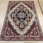 Isfahan Scalloped Medallion Rug — Navy/Maroon & Ivory