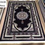 Tabriz Arch Medallion Rug — Navy/Ivory & Burgundy (R363B)