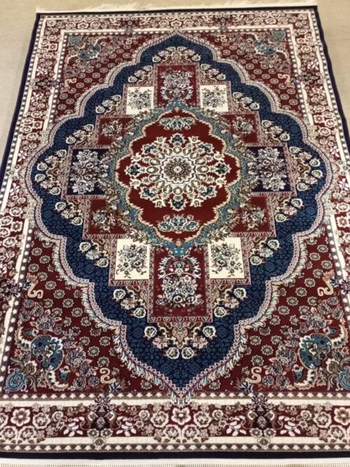 Isfahan Palace Medallion Rug — Maroon/Navy/Ivory