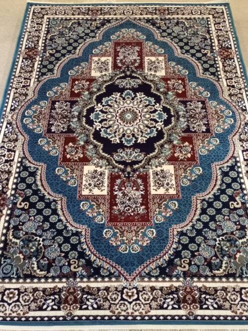 Royal Blue & Maroon Persian Medallion Rug