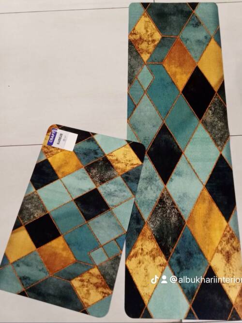 CRAFT by Albukhari Interior Geometric Diamond Pattern Floor Mats / Runners