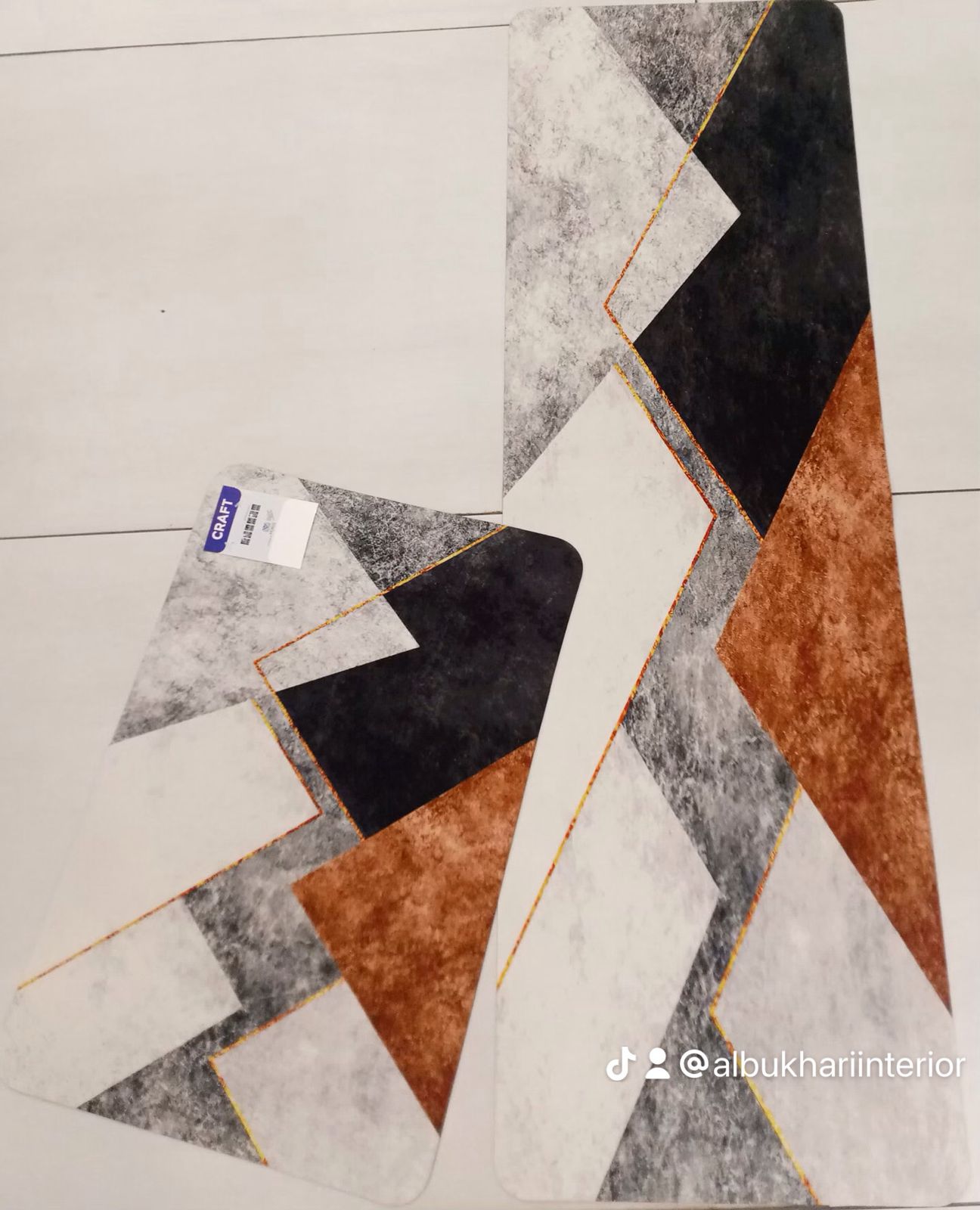 CRAFT by Albukhari Interior Abstract Mountain/Geometric Pattern Floor Mats / Runners