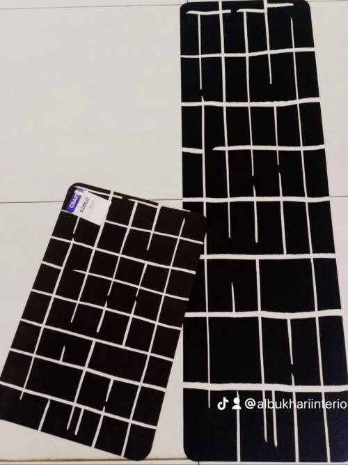 CRAFT by Albukhari Interior Black and White Grid Patterned Floor Mats / Runners