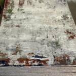 Contemporary Multi-Color Abstract Rug with Faded/Worn Effect