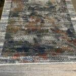 Contemporary Abstract Striped Rug with geometric accents