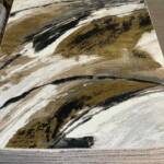 Modern Abstract Brushstroke Area Rug with a multi-tonal