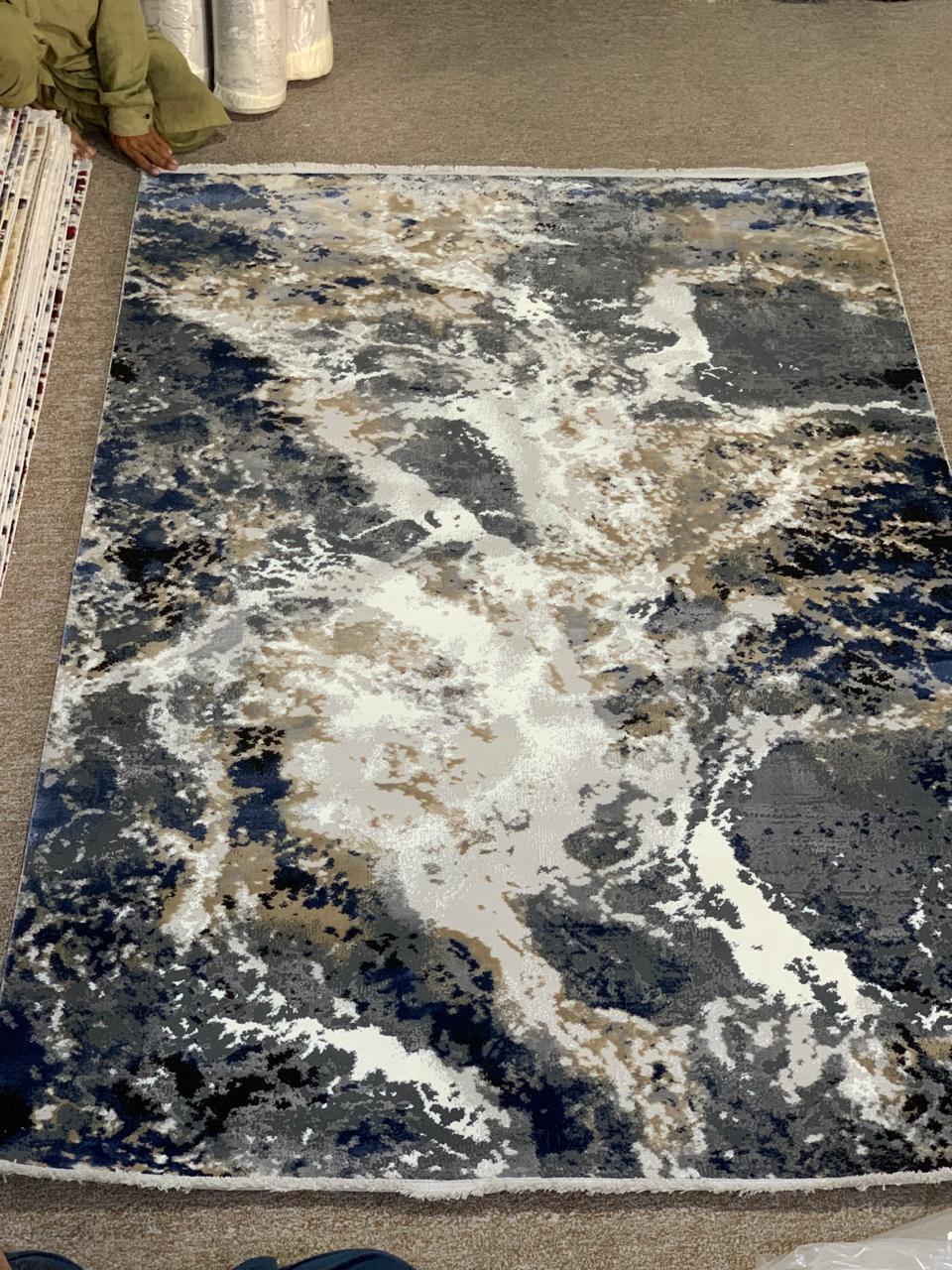 Modern Abstract Area Rug with a mottled or textured appearance - Image 2