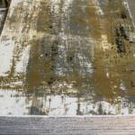 Loom Print Grey/Gold Viscose Hand Loomed Indian Rug