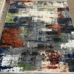 Modern Abstract Distressed Rug distressed effect