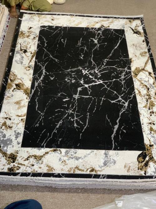 Bombay Marble Black Rug