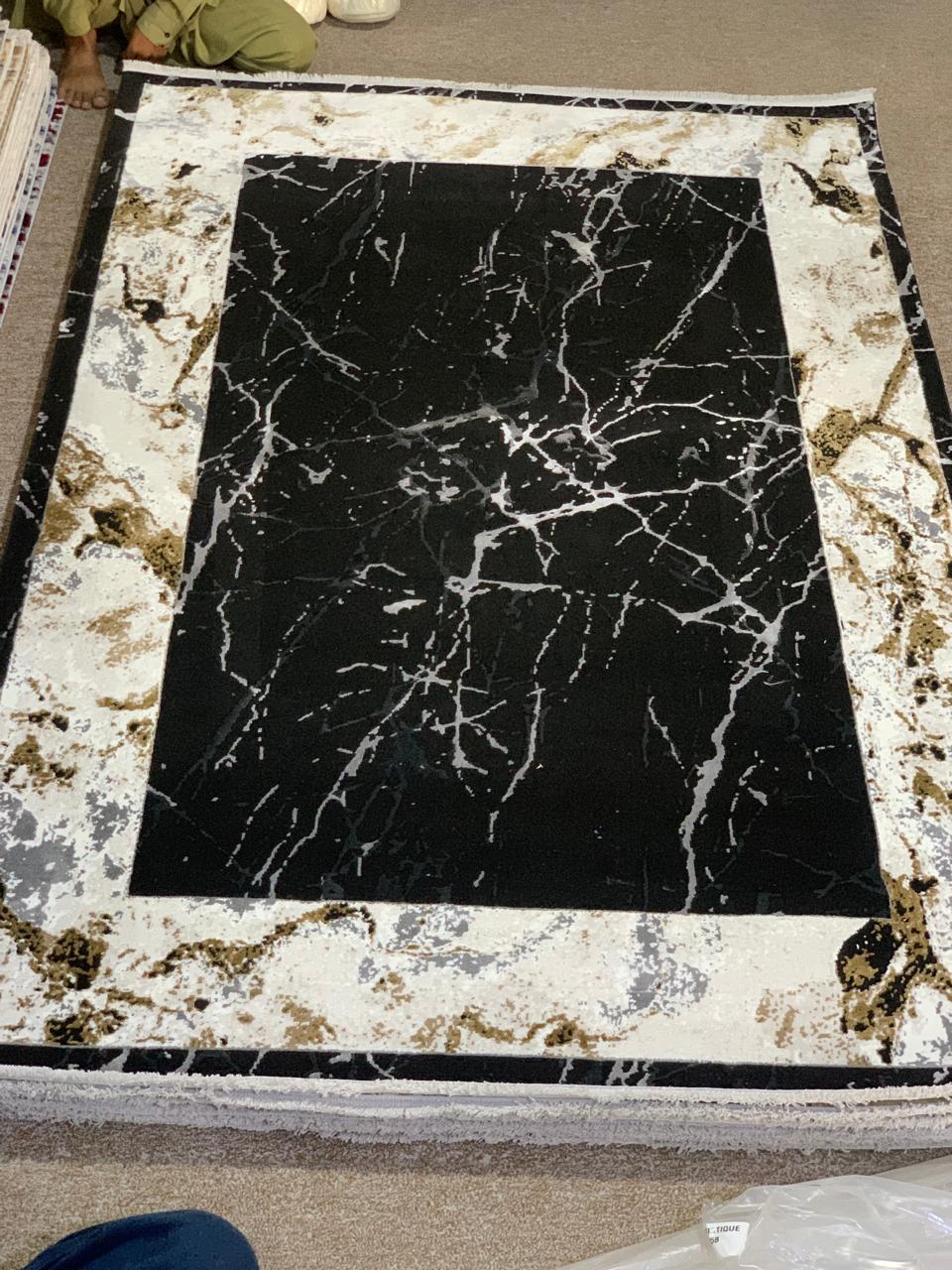 Bombay Marble Black Rug