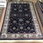 Kashan Allover Floral Rug — Navy/Ivory (R296A)