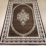 Isfahan Oval Medallion Rug — Coffee Brown/Ivory