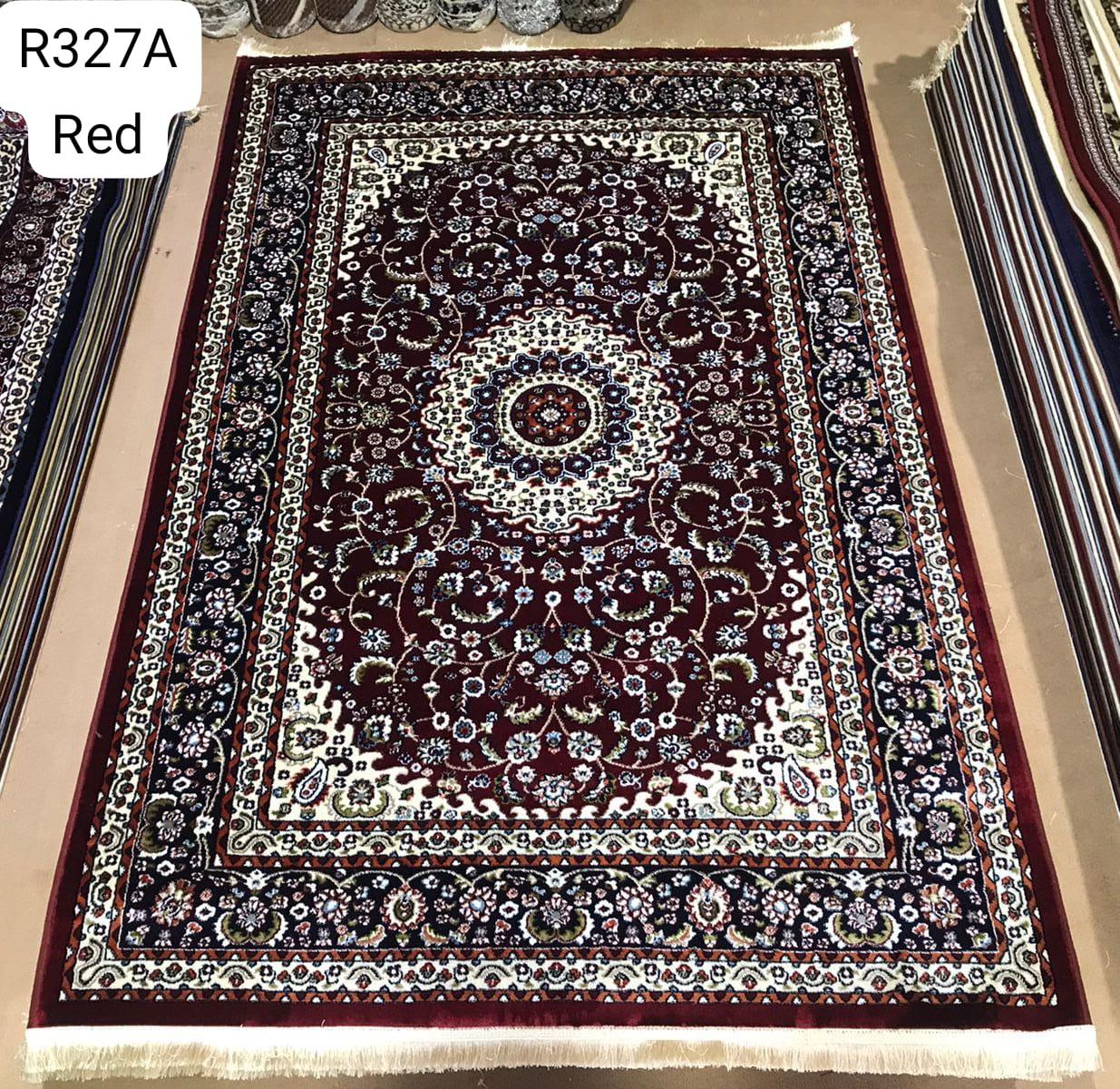 Kashan Floral Medallion Rug — Red/Ivory (R327A)