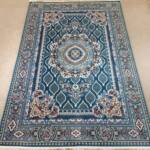Isfahan Lattice Medallion Rug — Teal/Sea-Blue & Ivory