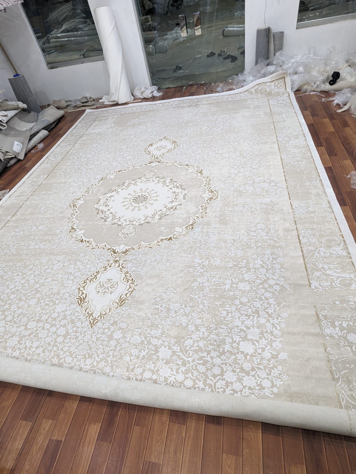 Royal Cream & Gold Floral Rug