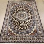 Kashan Floral Medallion Rug — Coffee Brown/Ivory & Taupe