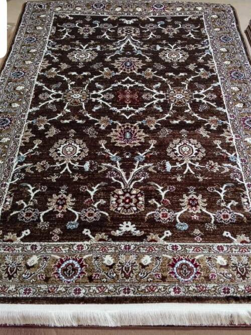 Kashan Allover Floral Rug — Brown/Ivory (R296A)