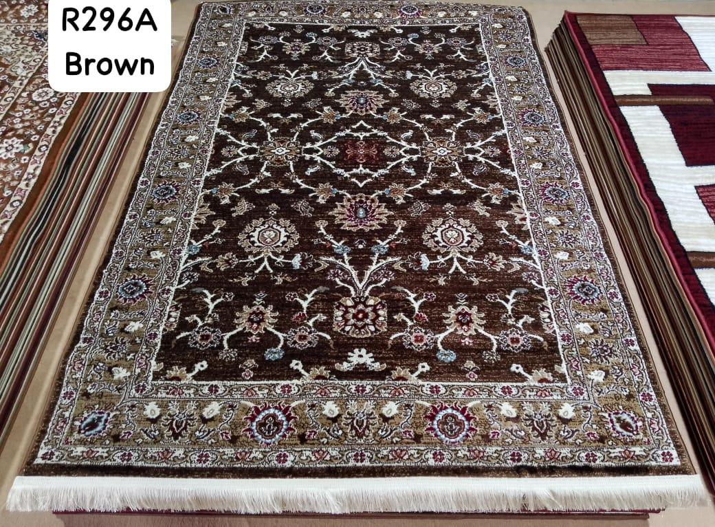 Kashan Allover Floral Rug — Brown/Ivory (R296A)
