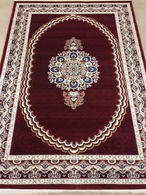 Royal Maroon Oval Medallion Rug